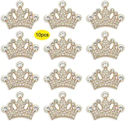 10pcs Crown Jewelry Embellishment for DIY Handmade Hair Accessories Sneakers, Clothes, Party Decor Rhinestone Alloy Appliques