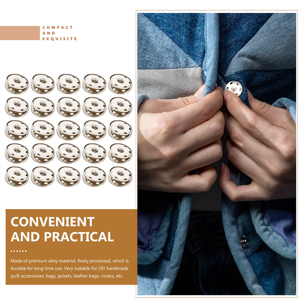 

50pcs Metal Snaps Button Fasteners Press Studs For Diy Clothing Crafts Sewing Alloy Buttons Bulk Decorative Craft Buttons