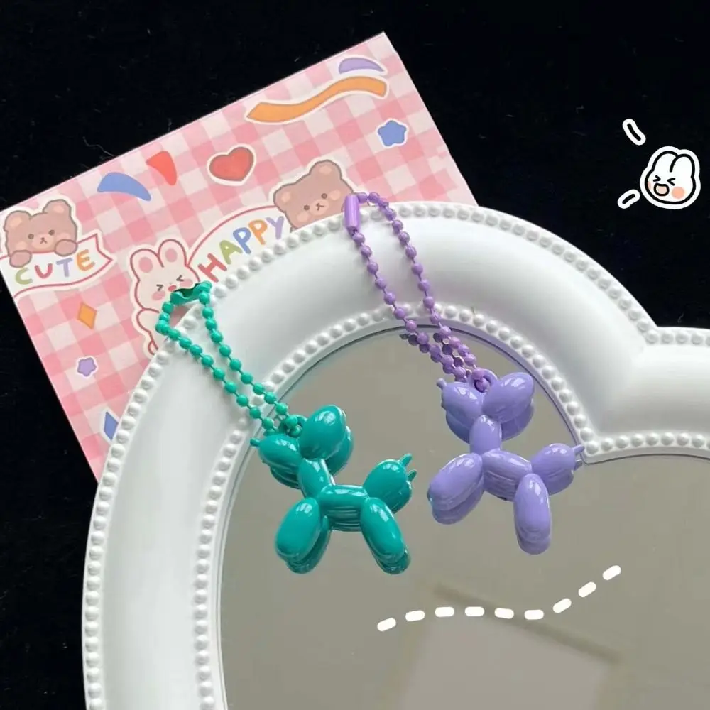 Unique Cream Colors Balloon Puppy Keychain Ball Chain Dog Cartoon Puppy Pendant Acrylic Bag Charms Children