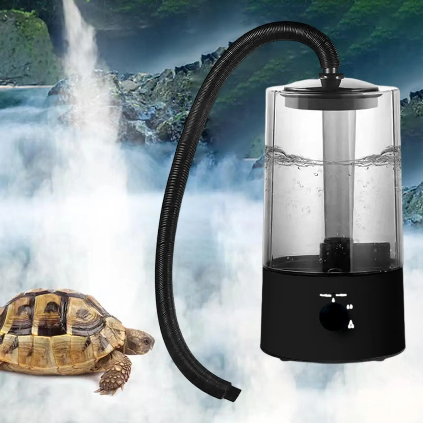 

4L Reptile Humidifier Terrarium Fogger US Power Adapter Large Capacity Silent Humidification for Lizard with Tube Misting System