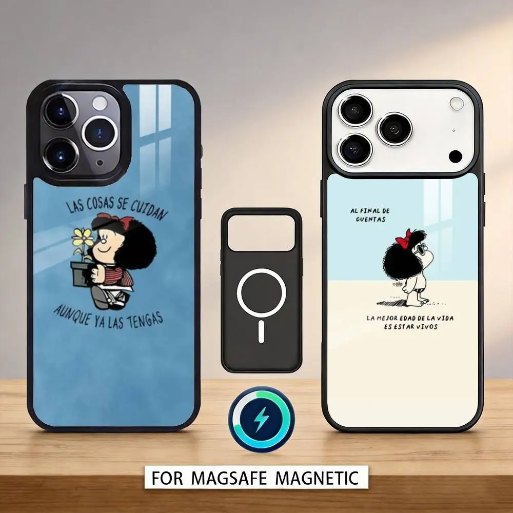 

Cute M-Mafaldas Phone Case For iPhone 17,16,15,14,13,12,Pro,Max For Magsafe Magnetic Wireless Charging