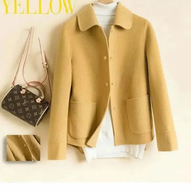 

Women Spring Autumn Casual Coats Solid Colors Turndown Collar Single Breasted Coats with Pockets New Fashion Slim Warm Jackets