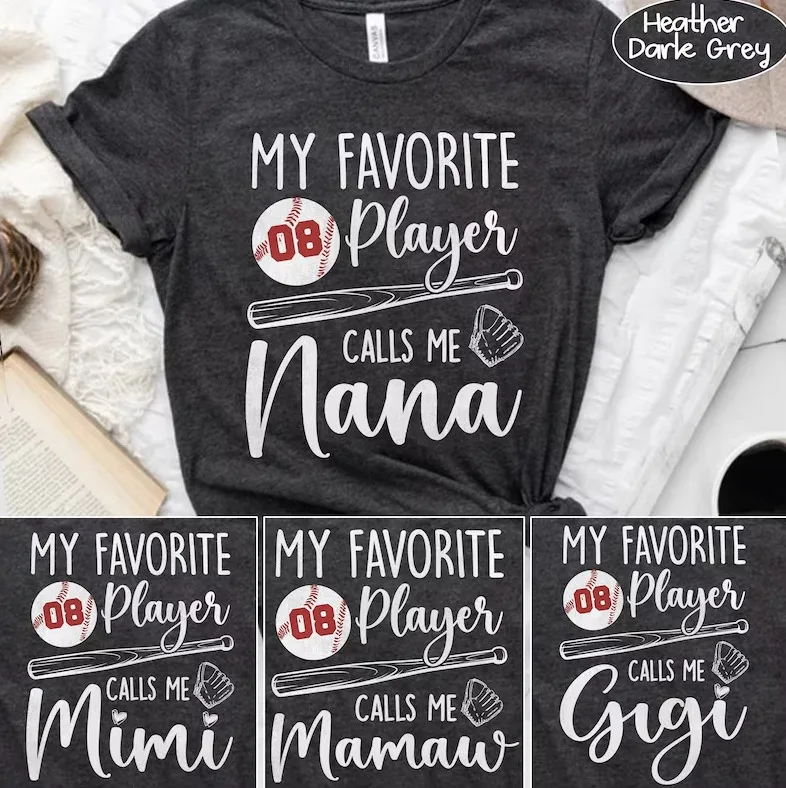 

Personalized Baseball Mom Shirt, My Favorite Player Calls Me Grandma Shirt, S-5X