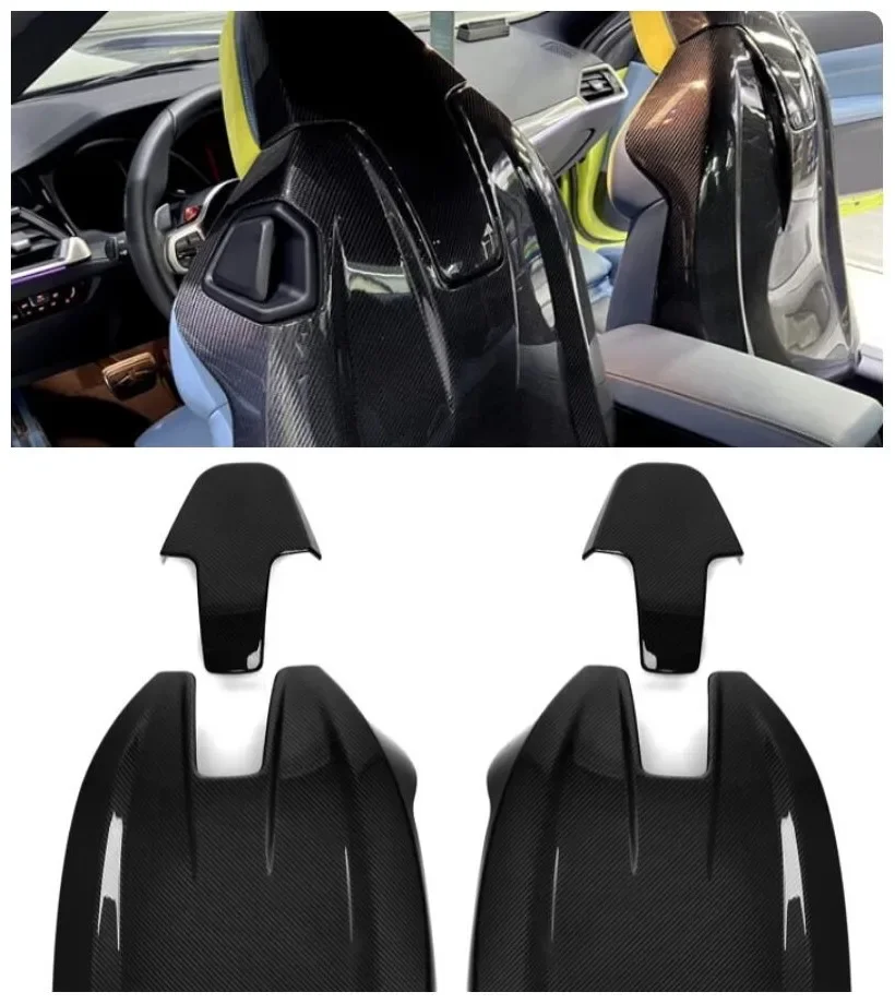 

For BMW G87 M2 G80 M3 G82 M4 2021 2022 2023 Real Dry Carbon Fiber Front Seat Back Cover Body Kit