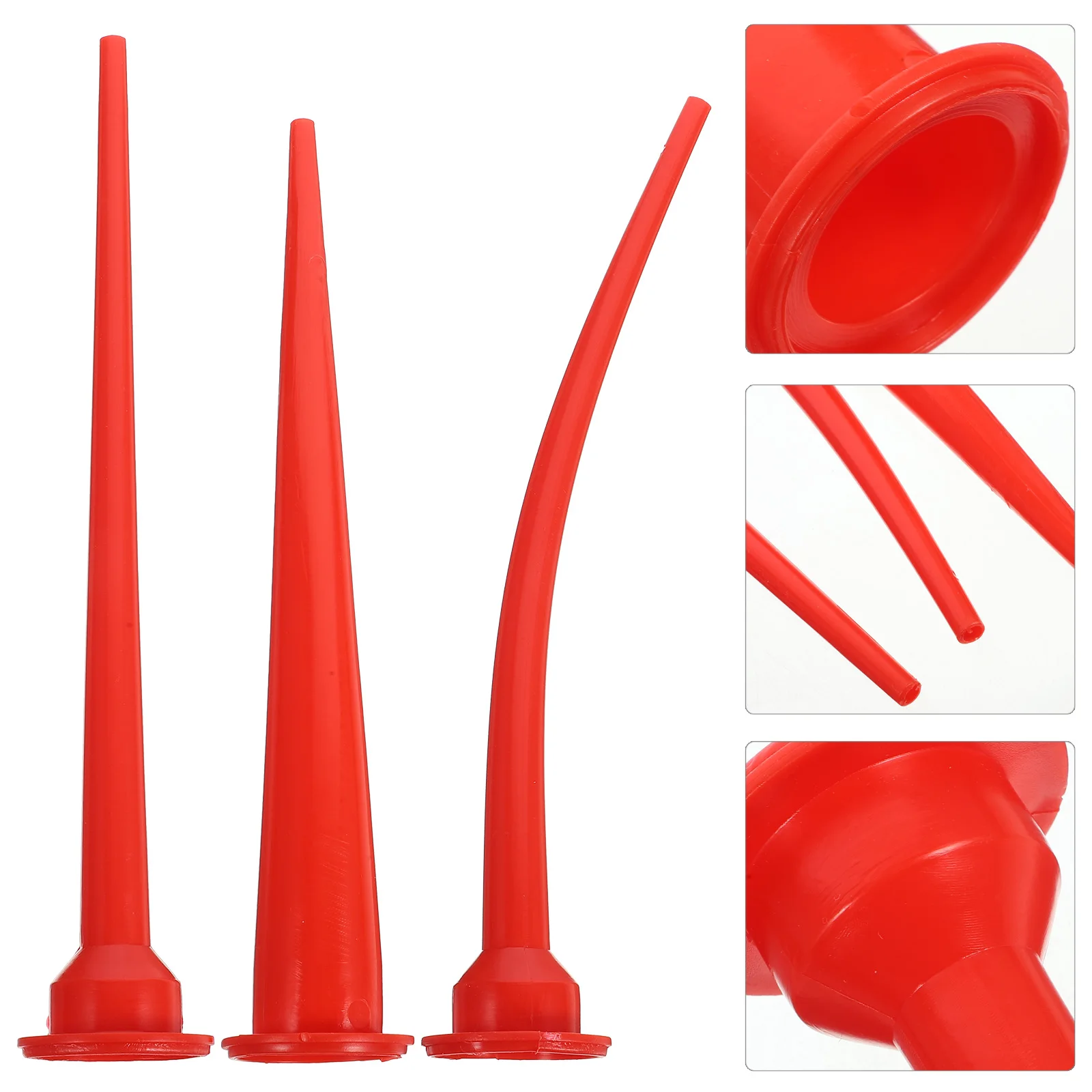 

3pcs Thick 30cm Thin Curved Mouth 30cm Thin Long Mouth Glass Rubber Nozzle Tip Reusable Extension Kit
