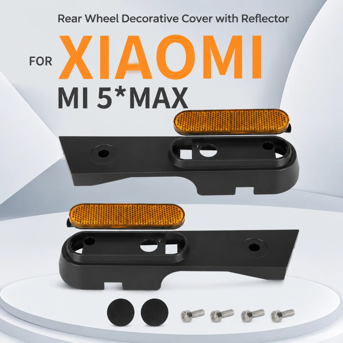 Dekorative Hinterradabdeckung mit Reflektor für Xiaomi Mijia 5*Max Elektroroller MI5*Max Hinterer Gabelschutz mit Schrauben
