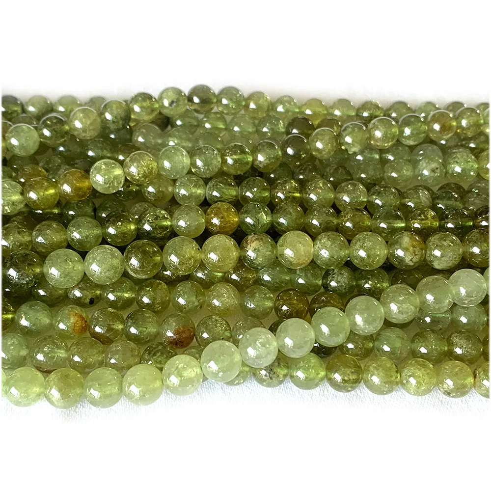 Veemake الطبيعية تسافوريتي جولة العقيق الأخضر مجوهرات فضفاضة القلائد أساور الأحجار الكريمة الخرز 07991 #5