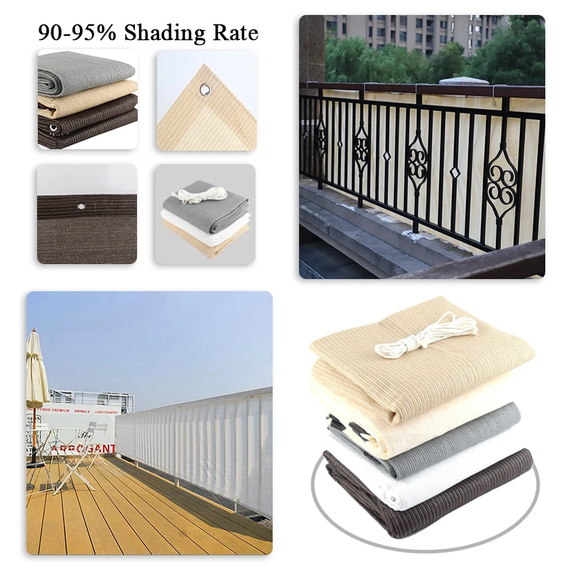 Customize 95% Shading HDPE Thicken Sunshade Net New Upgrade Home Balcony Safety Privacy Fence Nets Yard Sun Shelter Sails