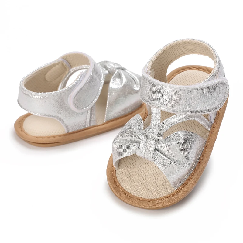 صنادل صيفية للفتيات الصغيرات بنعل مطاطي ناعم أحذية مشي مضادة للانزلاق مريحة للخطوة الأولى للرضع #4