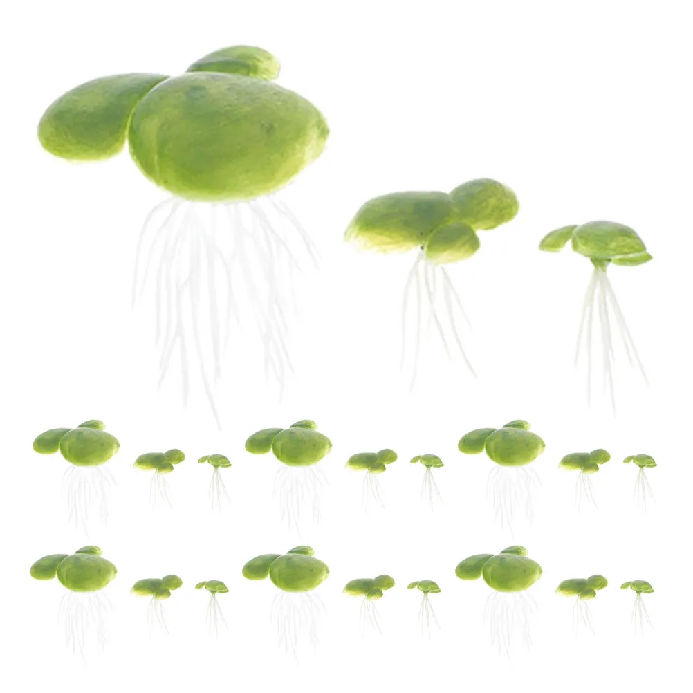 18Pcs Floating Mini Duckweed Artificial Aquarium Plants Plastic Fish Tank Decor Realistic Aquatic Fake Grass Floating Plant