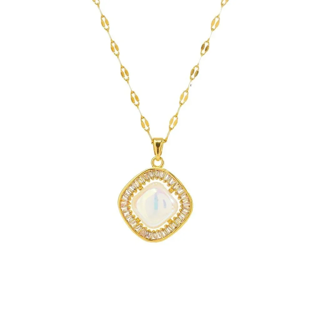 قلادة الترقوة بسيطة ومتعددة الاستخدامات، قلادة من الفولاذ التيتانيوم، راقية على Instagram، فاخرة خفيفة، قلادة بتصميم متخصص