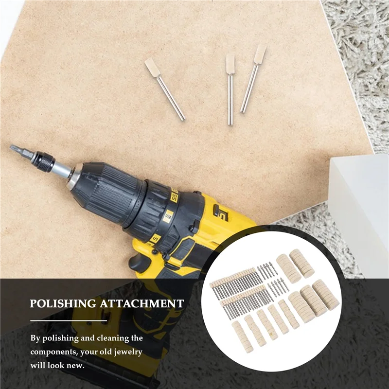

A53Q-140Pcs Felt Polishing Attachment Set Wool Felt Polishing Disc Polishing Heads Turning Tool Accessory