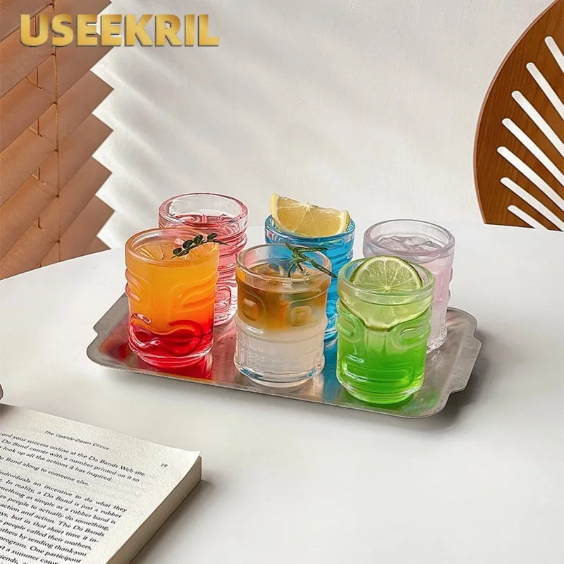 Tiki Shot Glass Cup,90ML Small Wine Glass Cups,Creative Hawaiian Cocktail Glasses Cups,Best-selling Shot Glasses Cup,Bar Tools
