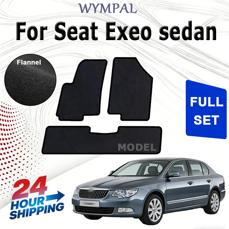 

Nylon velour car mats for Seat Exeo sedan, station wagon (2008 2009 2010 2015) -black