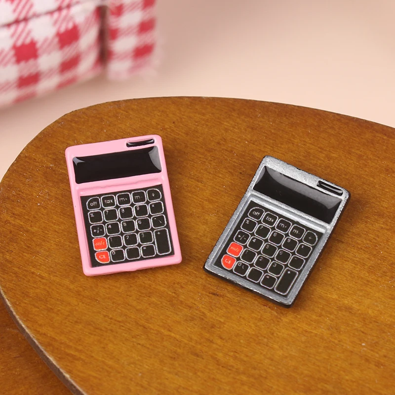 1:12 Dollhouse Miniature Metal Calculator Stationery Model Study Scenes Decor Toy Doll House Accessories