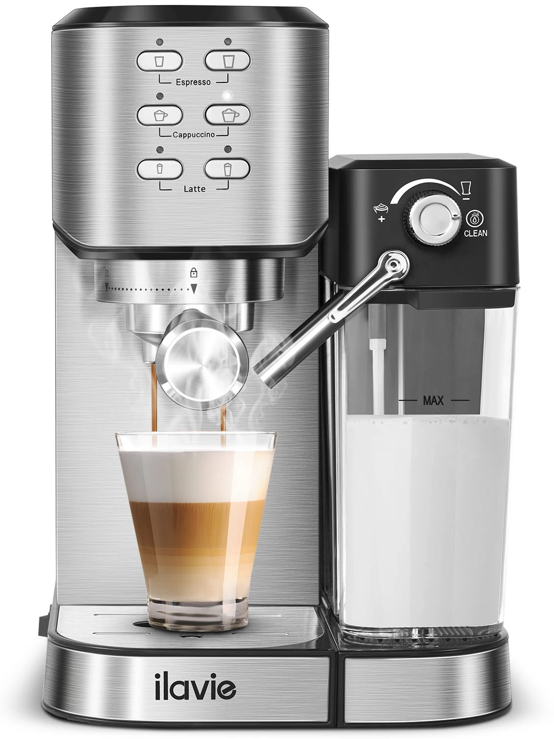 6-in-1 Espresso Coffee Machine Built-In Milk Frother 1000ML Water Tank Espresso 20 Bar Espresso Machine Cappuccino latte 1350W