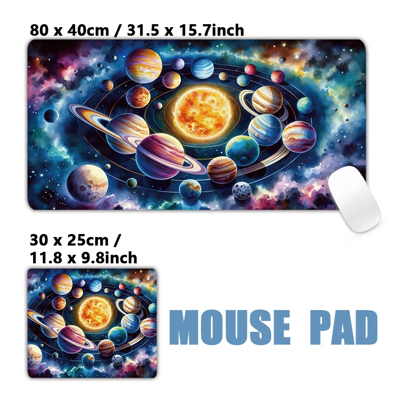 Solar system Stars, planets, and planetary styles XXL Computer Laptop Mousepad Desk Mat Locking Edge Mouse Mat