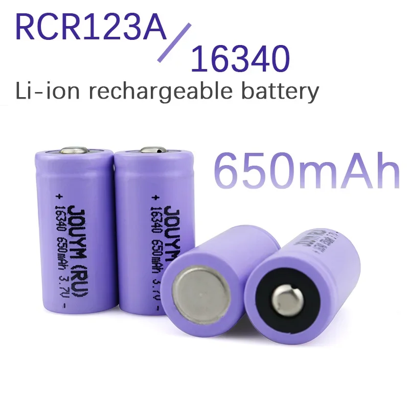 New 2-4PCS 16340 3.7V 650mAh Rechargeable Lithium-ion battery For RCR123A battery.