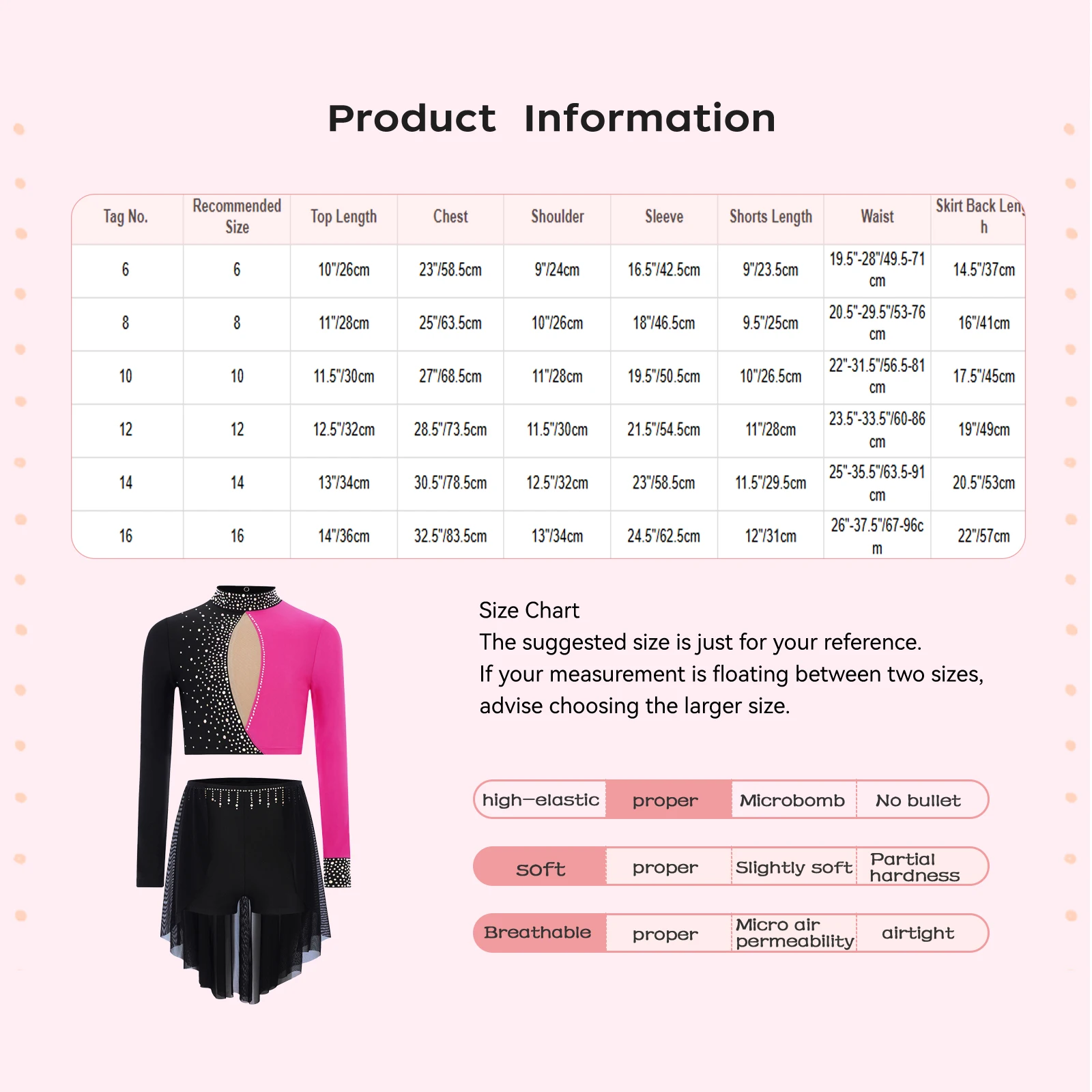 Kinderen Meisjes Lyrische Ballet Dans Outfit 2 Stuks Sparkly Steentjes Lange Mouw Crop Top + Rok Kunstschaatsen Prestaties danskleding