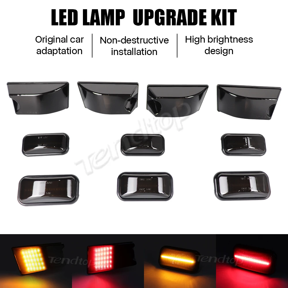 10PCS LED Smoked Clearance Marker Top Lights Yellow/Red Cab Roof Light Kit For Hummer H2  2003-2009 SUT/SUV 2007-2009