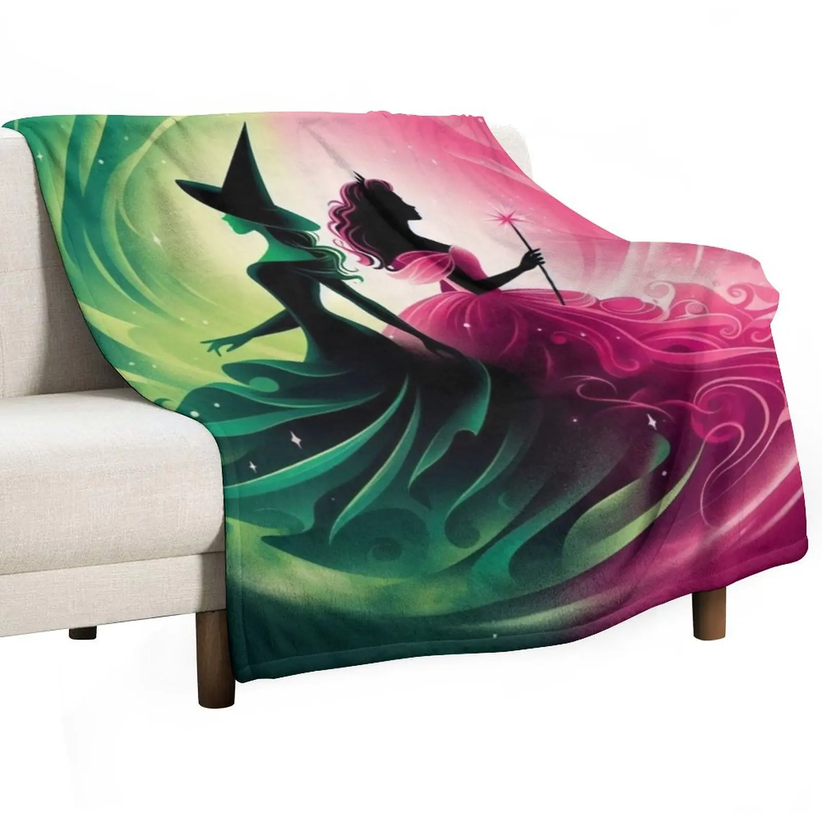 Elphaba & Glinda Wicked the Musical Defying Gravity Throw Blanket wednesday Flannel Luxury Throw Blankets