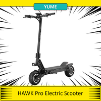 YUME HAWK Pro Electric Scooter,3000W*2 Motor 60V 30Ah Battery 50mph Max Speed  10x4.5' Tubeless Road Tires Off road Escooter