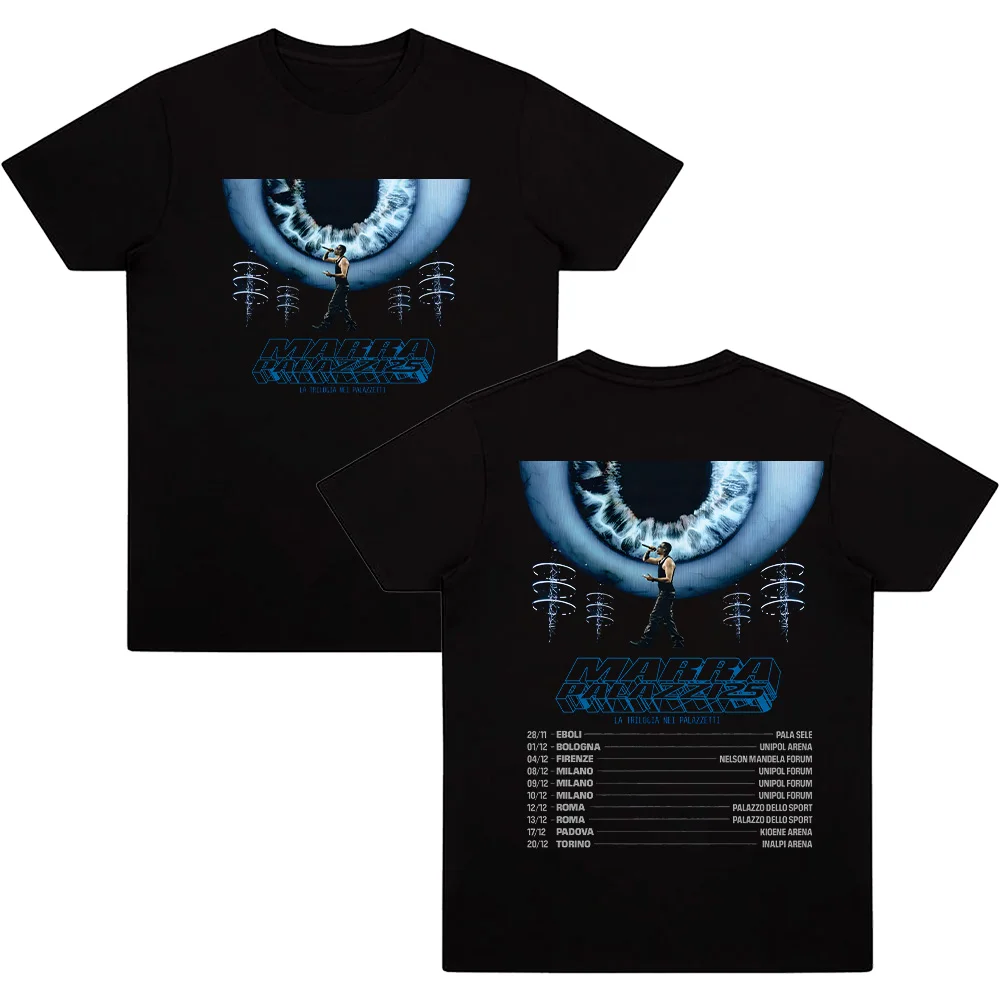 

Marracash Palazzi 25 Tour T Shirts Fashion Cotton Street Clothing Women Men Funko Pop Oversized Tee Graphic Two Sides Streetwear