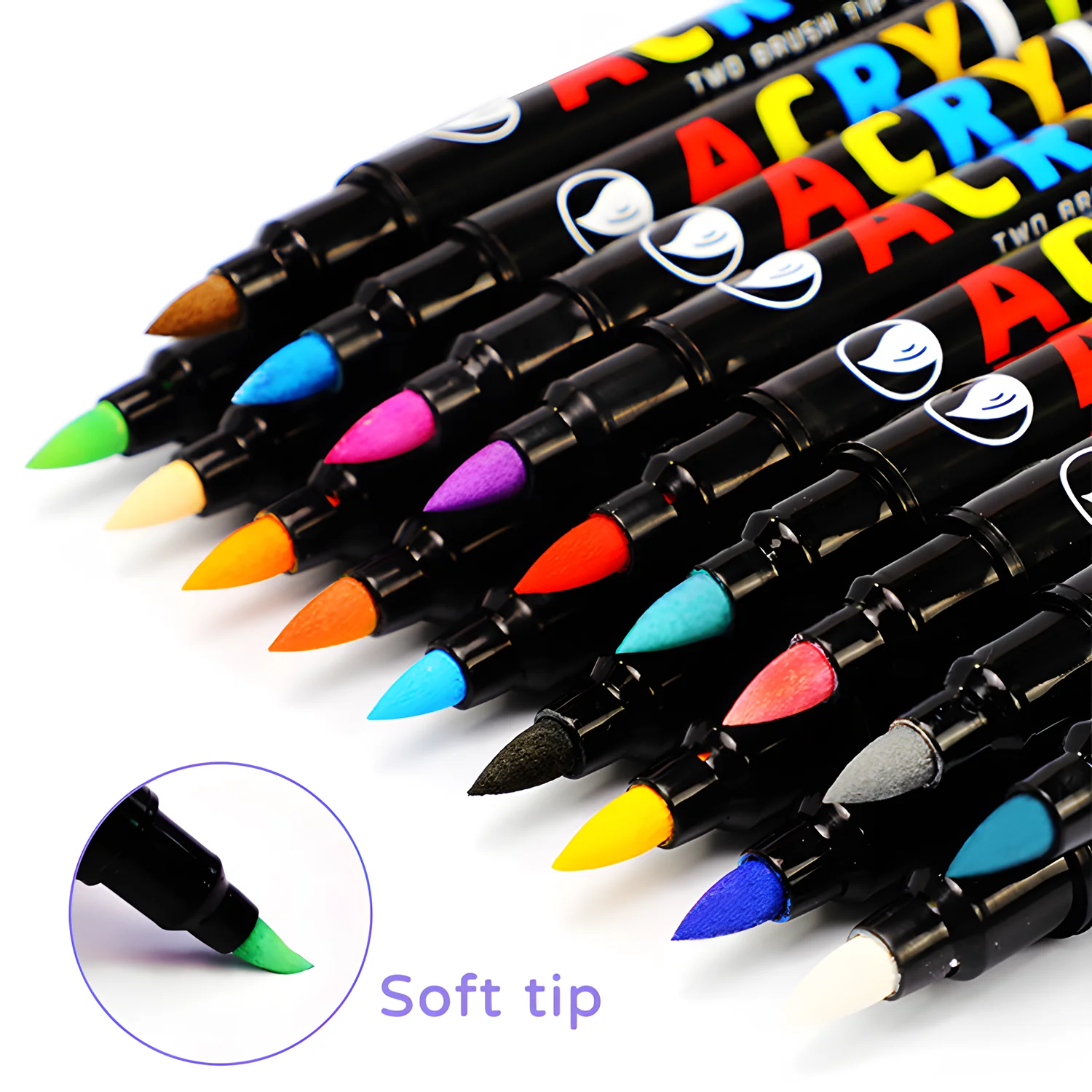 36/60/84/120 Colors Double Nib, Dual-Color,Acrylic Marker Pens,Soft Brush Markers Set ,Rich colors,Flexible tip,Waterproof Pen