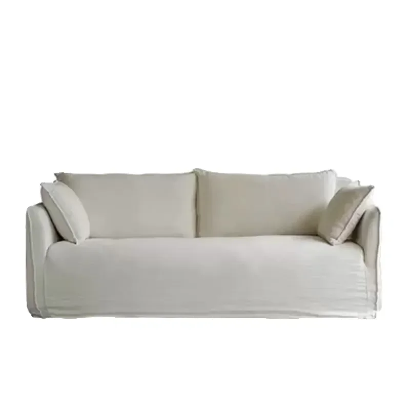 Bed and breakfast high-end removable and washable double three-person Nordic small apartment linen hotel fabric straight-row