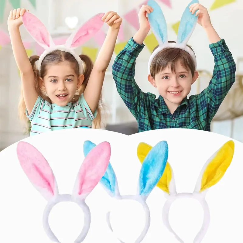 

Cute Easter Bunny Ears Headband Props Adult Children Bunny Plush Hairband Easter Party Decoration
