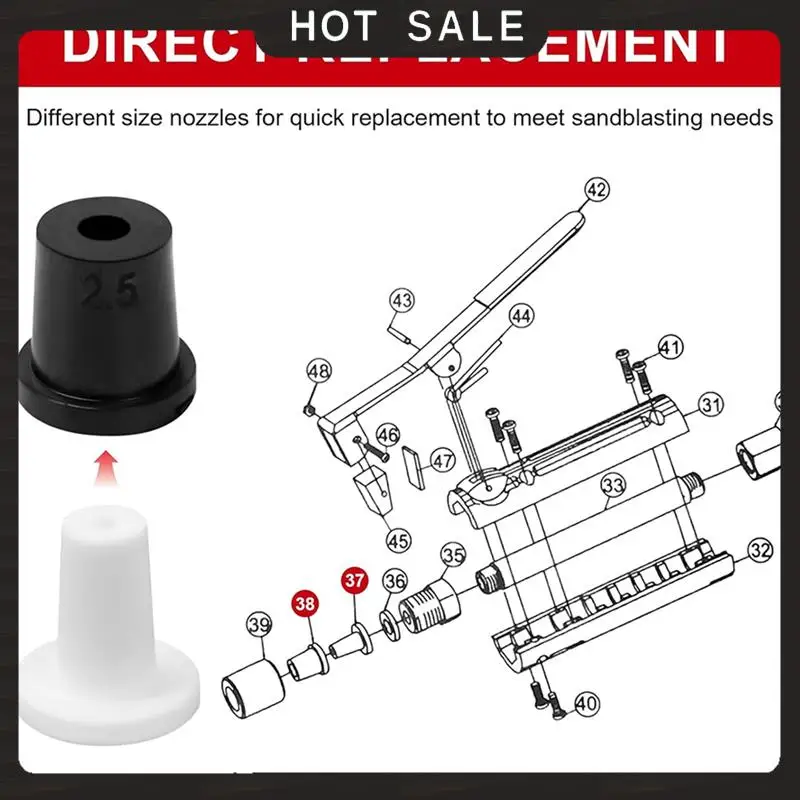 24-Hour Delivery Sandblasting Gun Replacement Tips Kit-  Nozzles 2Mm/2.5Mm/3Mm/3.5Mm(8 Pieces) For Sandblaster-Abrasive B