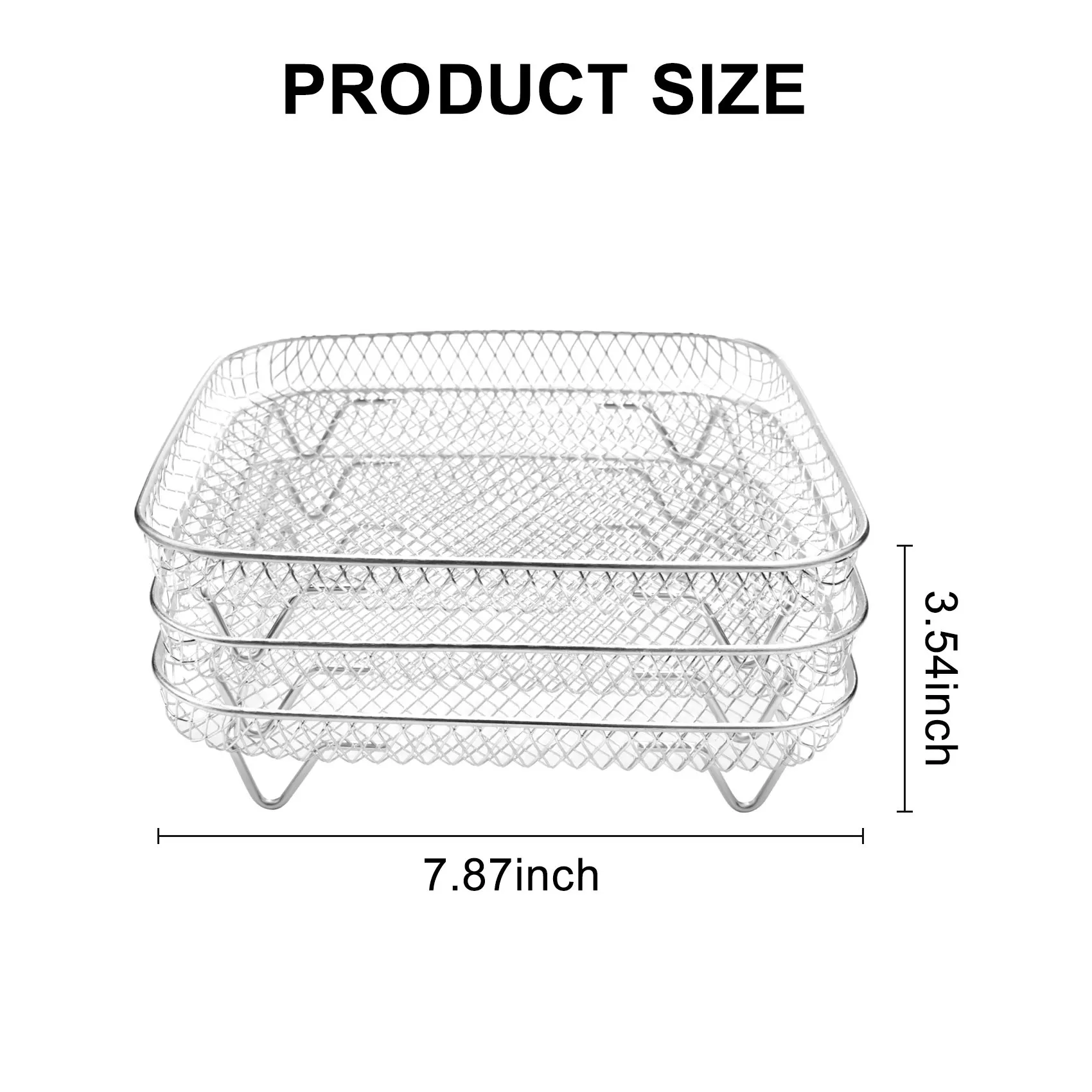 Rejilla para freidora de aire A75X superior de 8 pulgadas para freidora de aire instantánea Vortex, para freidora de aire COSORI, deshidratador cuadrado tres apilables R