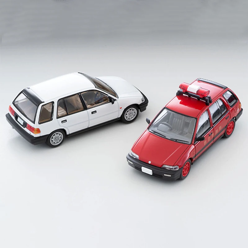 

Масштаб 1:64 TLV LV-N338a/339a Honda Civic Fire Truck, имитация сплава, модель автомобиля, статический дисплей, Коллекционная игрушка, подарок, сувенир