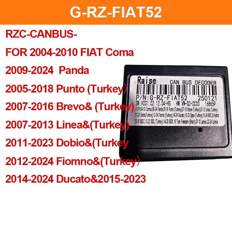 FOR FIAT Coma 2004-2010 FOR FIAT DUCATO 2024 Multimedia Dashboard Navigation Decoder Canbus Box Cable Video Harness Adapter Car