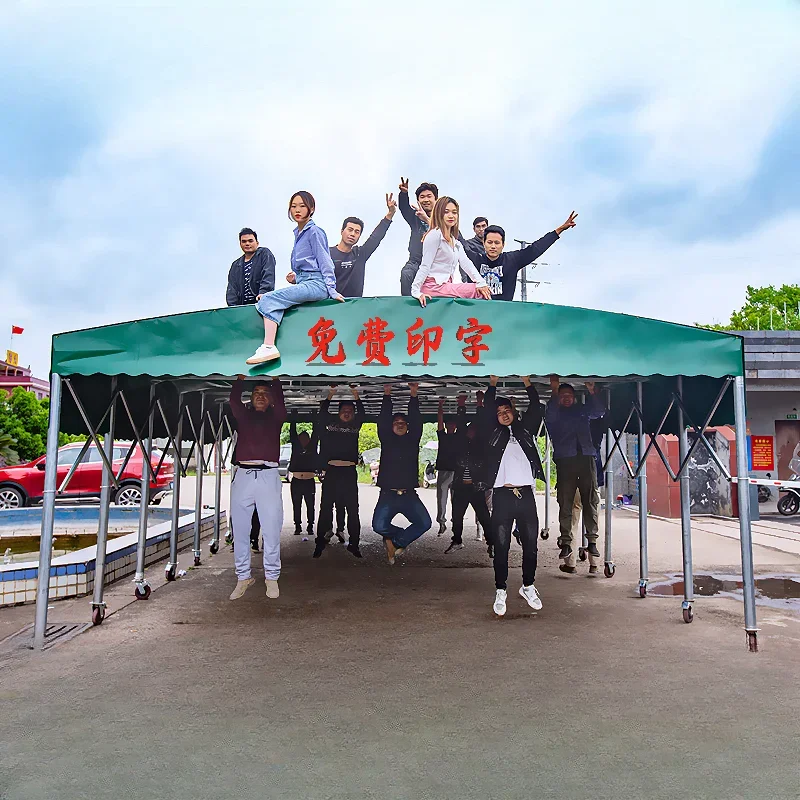 Large push-pull canopy activity telescopic factory canopy outdoor block car electric vehicle sunshade tent custom