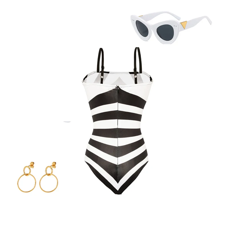 Margot Cosplay Kostuum Meisje Badmode Film Vrouwen Barbier Zomer Sexy Bikini Zonnebril Jumpsuit Outfit Halloween Feestpak