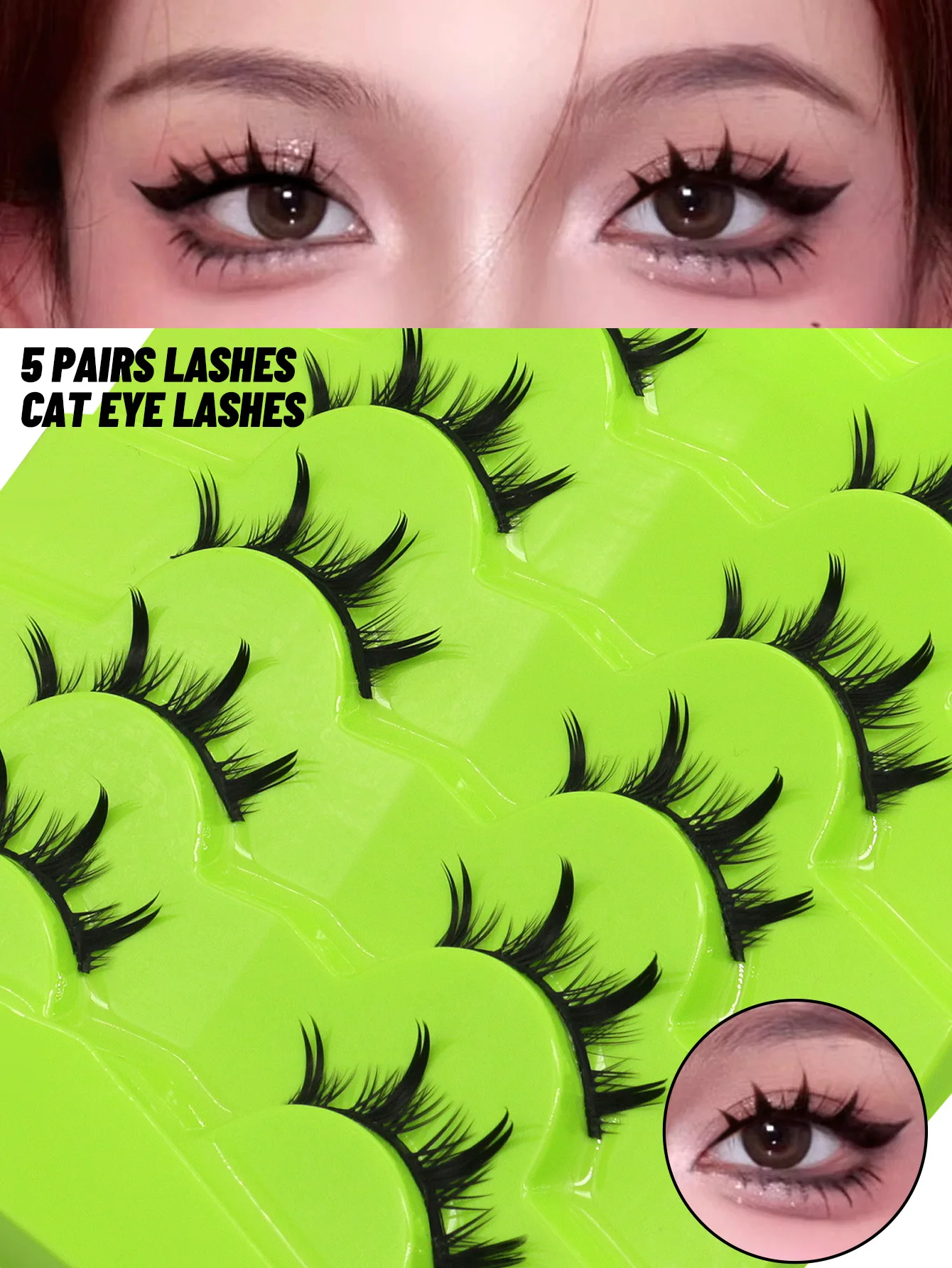 VELTRINAY Manga Lashes 3D dicke und stachelige falsche Wimpern Anime-Wimpern-Stil natürlicher Look gefälschte Wimpern Make-up