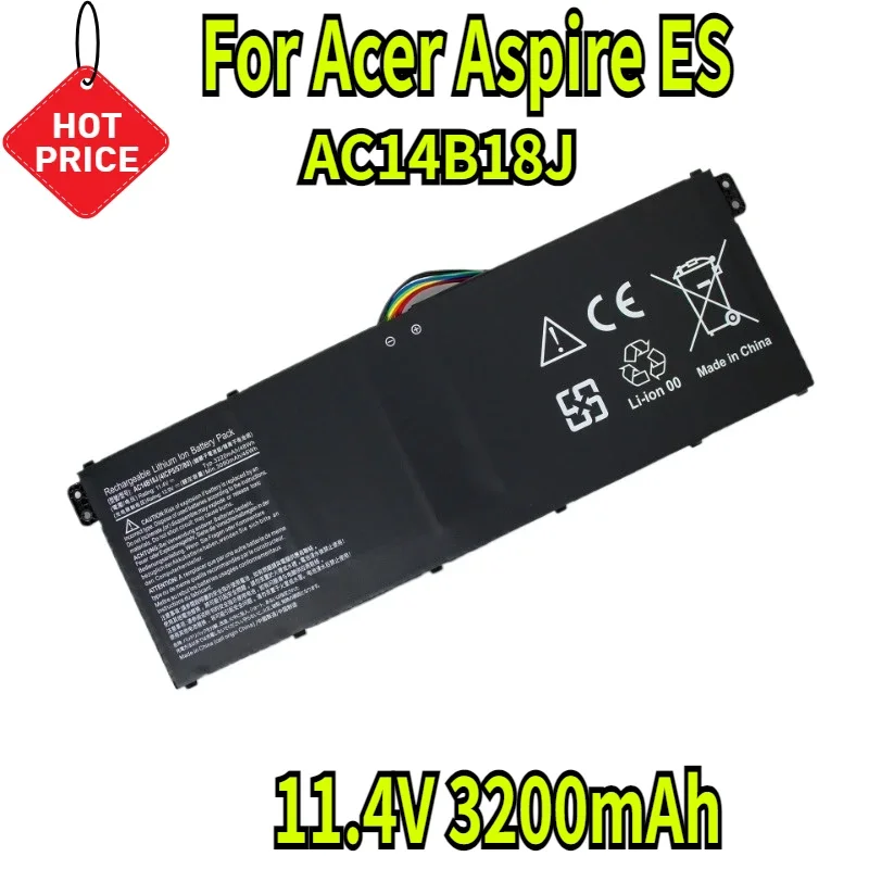

11.4V 3200mAh AC14B18J Battery for Acer Aspire ES 15 ES1-571 ES1-331 Chromebook 11 CB3-111 13 CB5-311 15 CB3-531 AC14B13J Series
