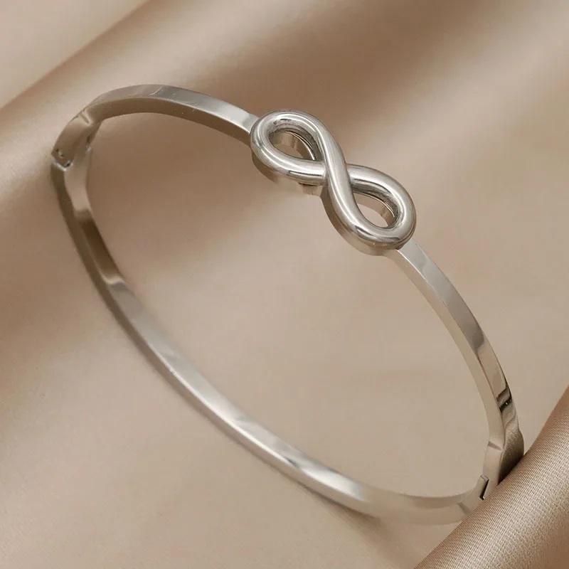 Stainless Steel Metal Twist Bow Bangles Bracelets for Women Fashion Brand Jewelry Unique Thin Bangles Party Accessories Gifts