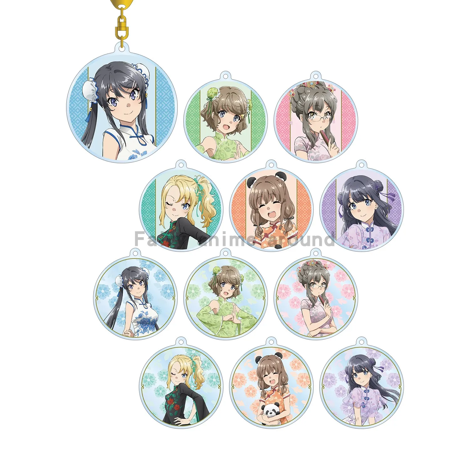 Game Mai Sakurajima Shoko Makinohara Kaede Azusagawa Nodoka Toyohama Keychain Doll Anime Acrylic Keyring Pendant for Gift