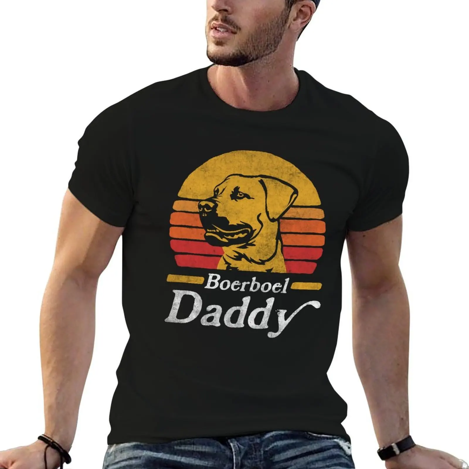 Camiseta Retro Vintage Boerboel Daddy, camisetas de diseñador para hombre, camisetas informales de algodón para hombre, paquete de camisetas