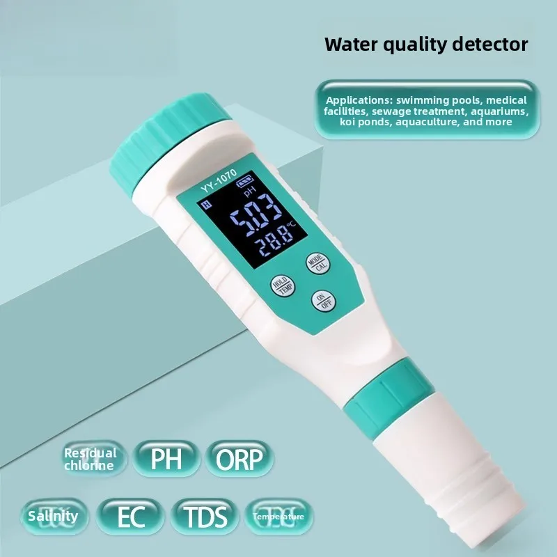 pH salinity residual chlorine detector fish tank koi pond sea aquaculture salinity meter swimming pool residual chlorine