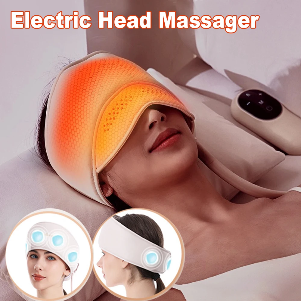 

Electric Head Massager Air Pressure Heating Scalp Massager Headband Kneading Head Airbag Massage Relieves Headache Deep Massage