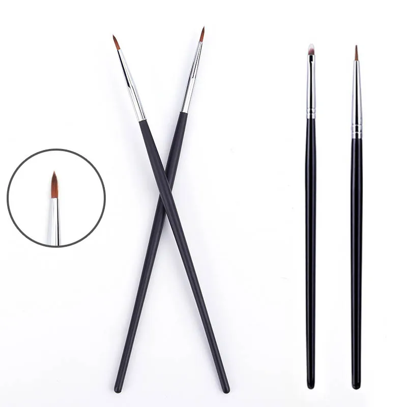 

2Pcs Animal Hair Lipliner Eyeliner Brush Precision Thin Long Concealer Eye Makeup Brushes Women Beauty Cosmetic Make Up Tools