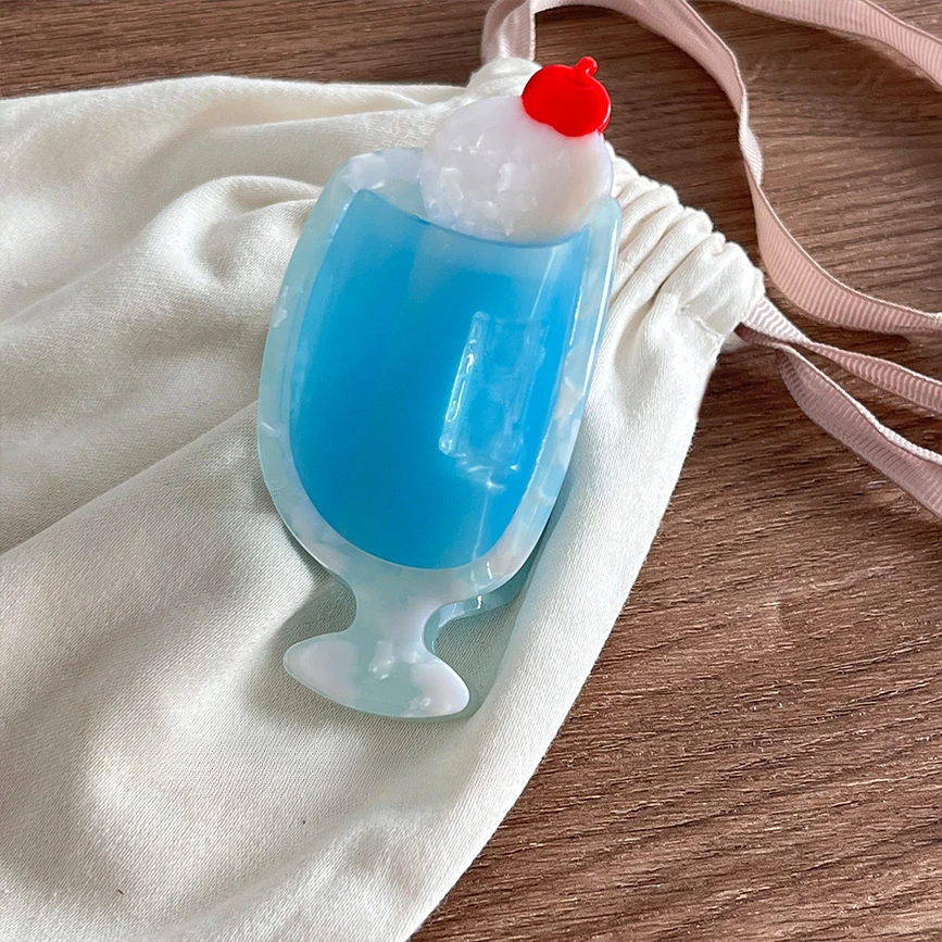 DuoShang, pinza para el pelo de helado de Soda azul de verano, pinza para el pelo de acetato ecológica, pinza para el pelo de cangrejo de helado para mujer, accesorios para el cabello