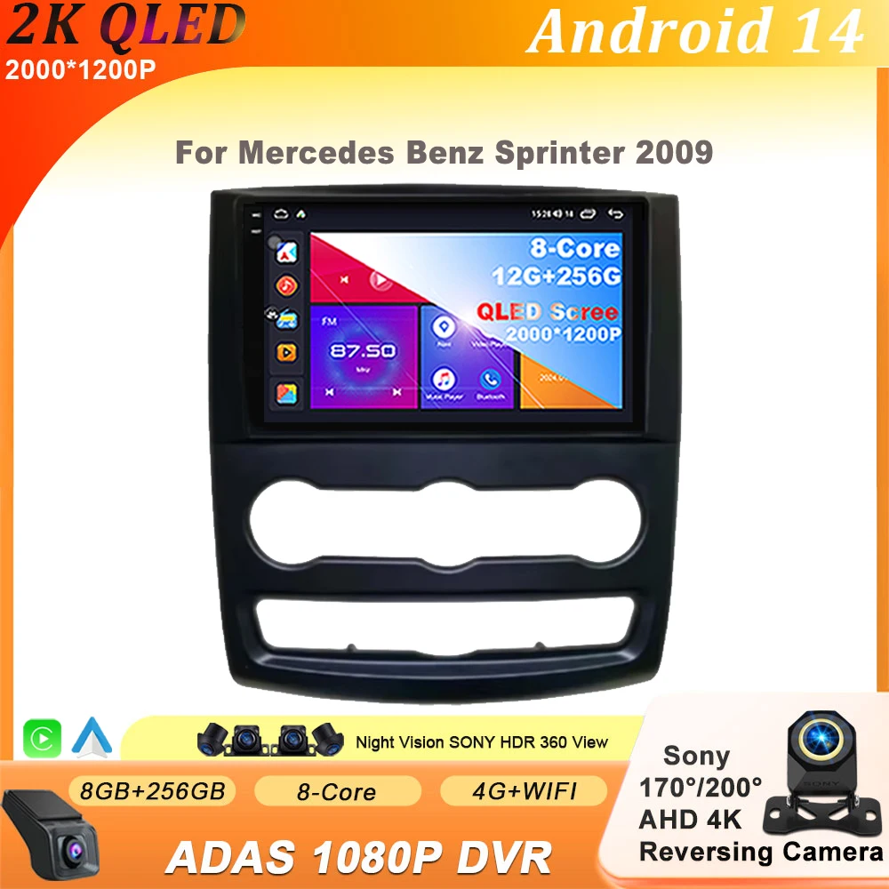 

Car Radio Android 14 For Mercedes Benz Sprinter 2009 Multimedia Video Player GPS Carplay Android Auto NO 2DIN DVD Head Unit