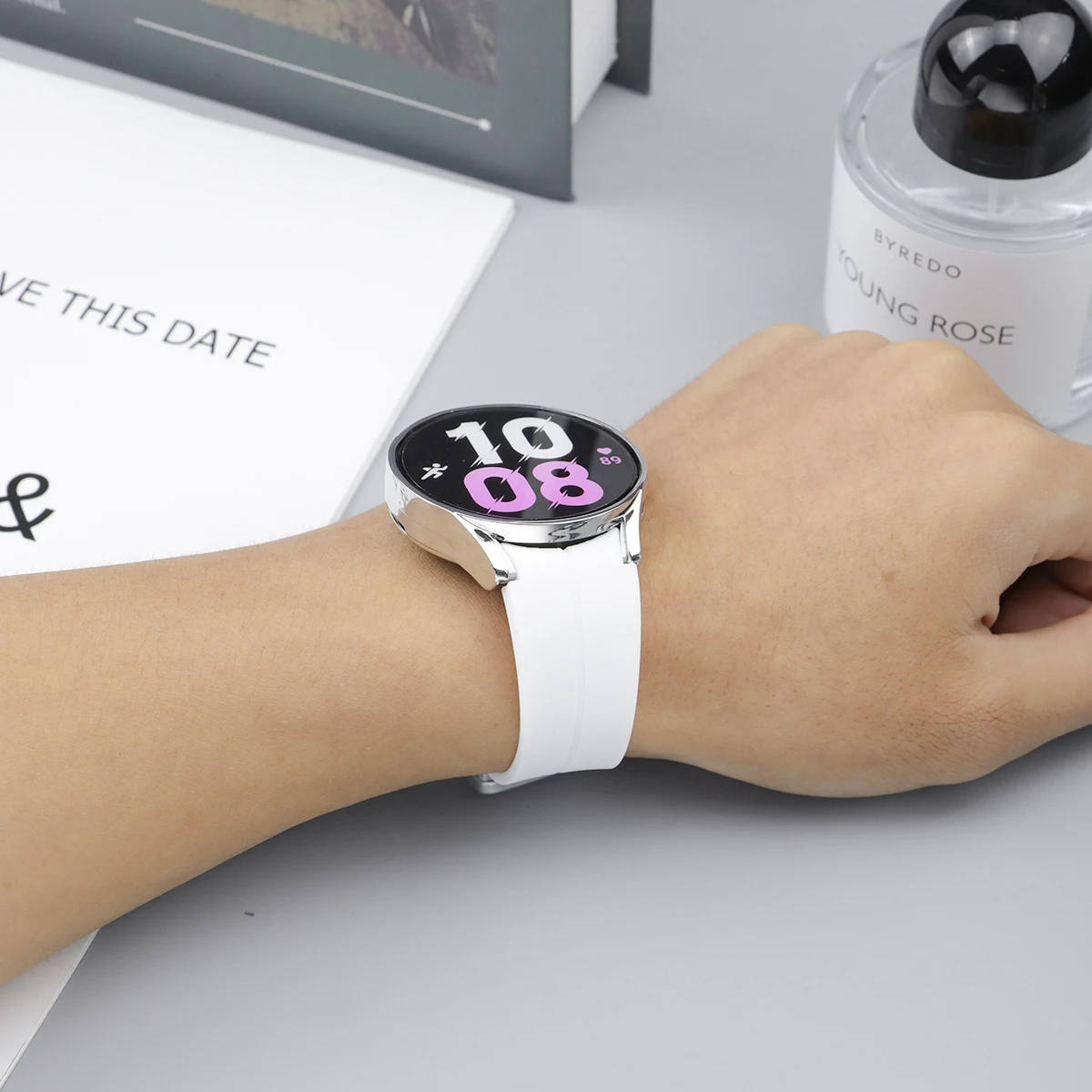 Оригинальный силиконовый ремешок и чехол для Samsung Watch 4/5/6 40 44 мм 5Pro 45 мм, ремешок с магнитной застежкой для Galaxy Watch 4 Classic 42 46 мм