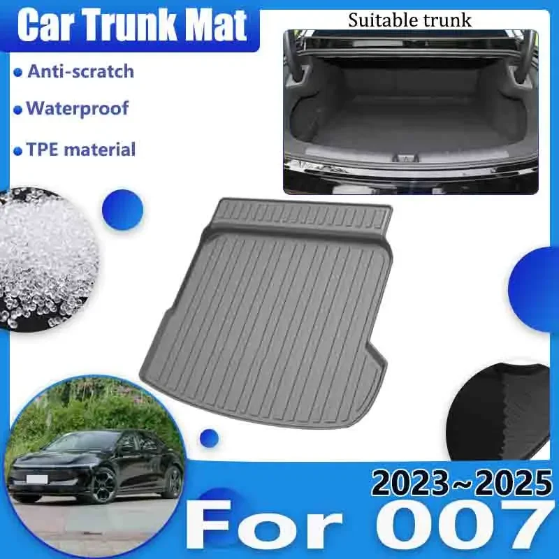 Fit For Geely Zeekr 007 2023 2024 2025 Car TPE Trunk Floor Mat Cargo Pad Carpet Scratch Resistant Interior Anti-slip Accessories