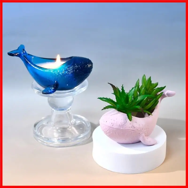 3XUA Resin Silicone Mold Craft Moulds Holder Mold Whale Silicone Base Molds for Hand-Making Holder
