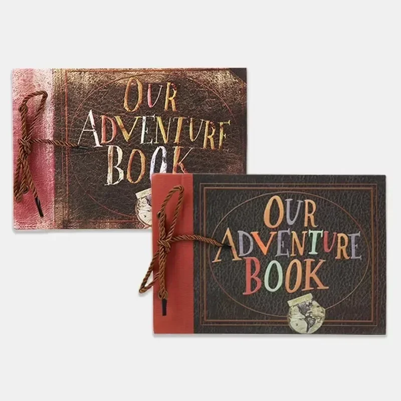 New DIY Handmade Photo Album Travel Scrapbook Adventure Vintage Kraft Paper Tie Braided Rope Loose Leaf Photo Book Set